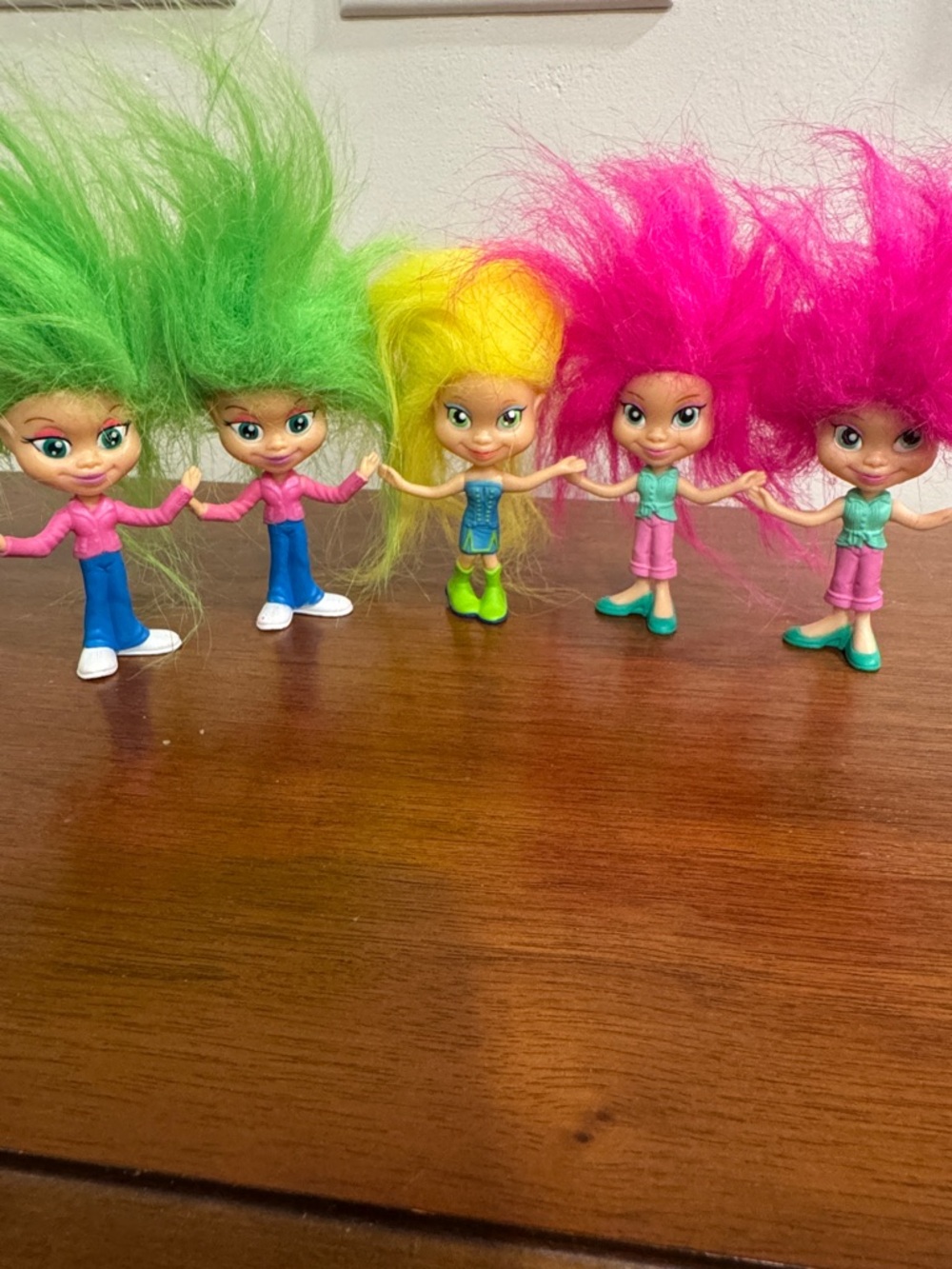 Lot of FIVE Vintage 2006 McDonald's Trollz Dolls Happy Meal It's A Hair Thing